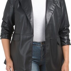 Bagatelle Black Faux Leather Blazer